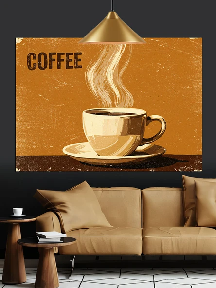 Sıcak Kahve Fincan Keyfi Dekoratif Kanvas - Mdf Ahşap Tablo