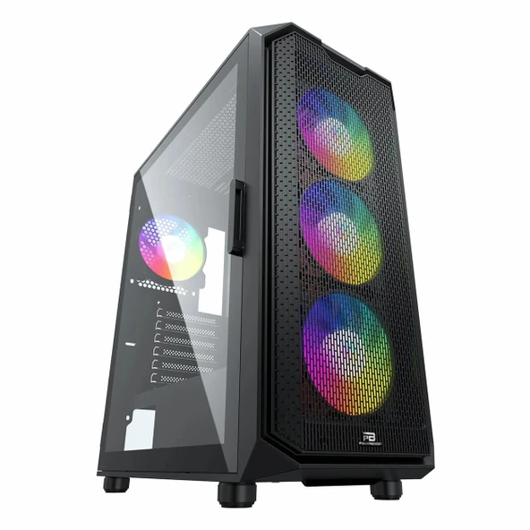 PowerBoost PB-P521B 750W 80+ Bronz USB 3.2 ARGB ATX Mid Tower Siyah Kasa ürün görseli 1