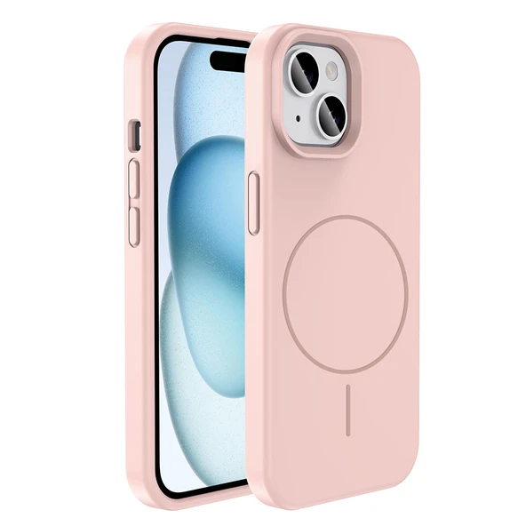 Apple iPhone 15 Kılıf M-safe Şarj Özellikli Sıvı Teknolojili Silinebilir Sert  Kivi Kapak - Resim 2