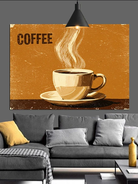 Sıcak Kahve Fincan Keyfi Dekoratif Kanvas - Mdf Ahşap Tablo - 2