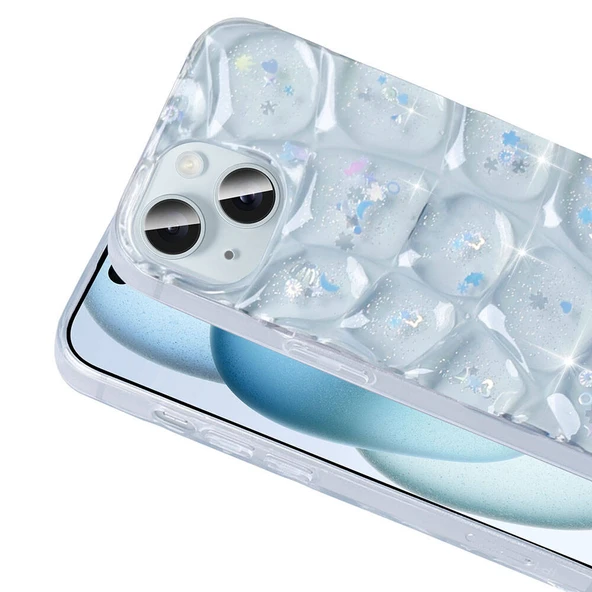 Apple iPhone 15 Kılıf Simli 3D Desenli  Hacar Kapak - Resim 5