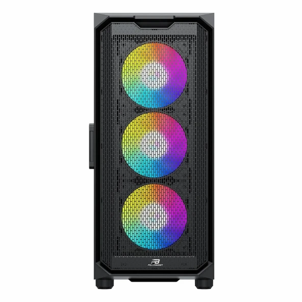 PowerBoost PB-P521B 750W 80+ Bronz USB 3.2 ARGB ATX Mid Tower Siyah Kasa - Resim 2