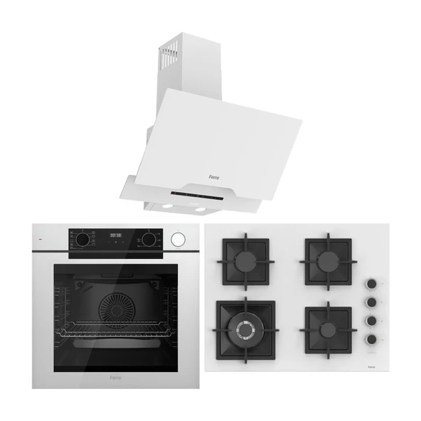 Ferre Fryart Artline Steam QEP64CB - SC406-WFA - D064-SA 9 Prog. Dijital Turbo Ank. Set - Beyaz ürün görseli 1