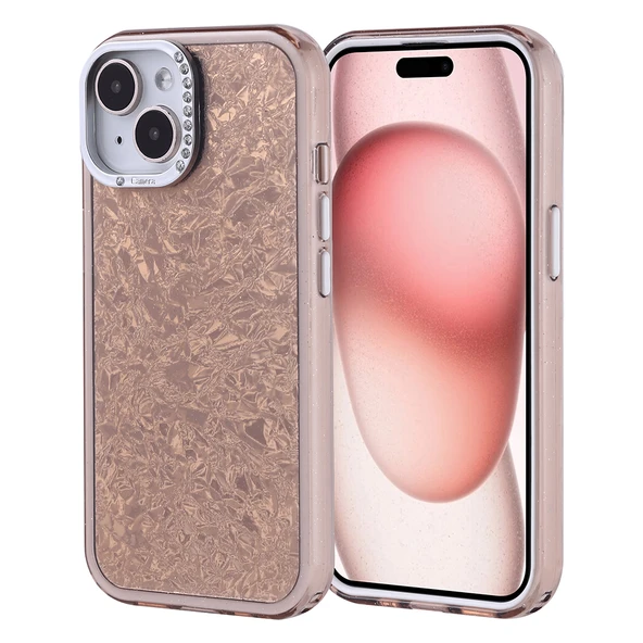 Apple iPhone 15 Kılıf Taşlı Tasarımlı  Kapi Kapak - Resim 2
