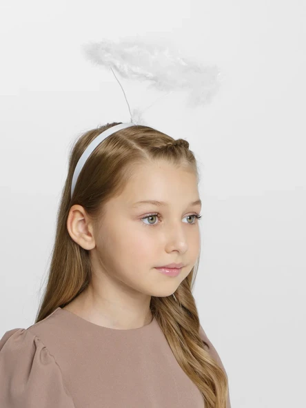 Beyaz Otrişli Tüylü Esnek Yapı Melek Haresi Melek Tacı ürün görseli 1