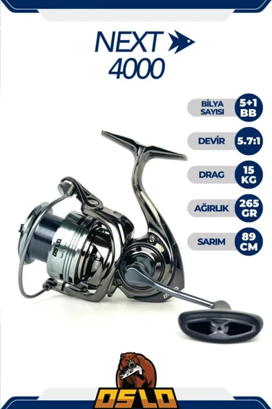 Oslo Next 4000 Big Bass 270cm 15-40gr 8X Spin Olta Seti - 4