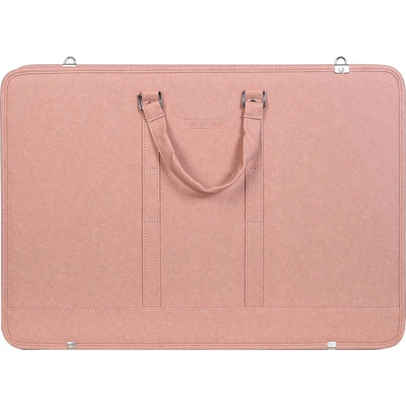 Bback Deri Körüklü Proje Resim Çantası 40x55 cm. PASTEL PEMBE ürün görseli 1