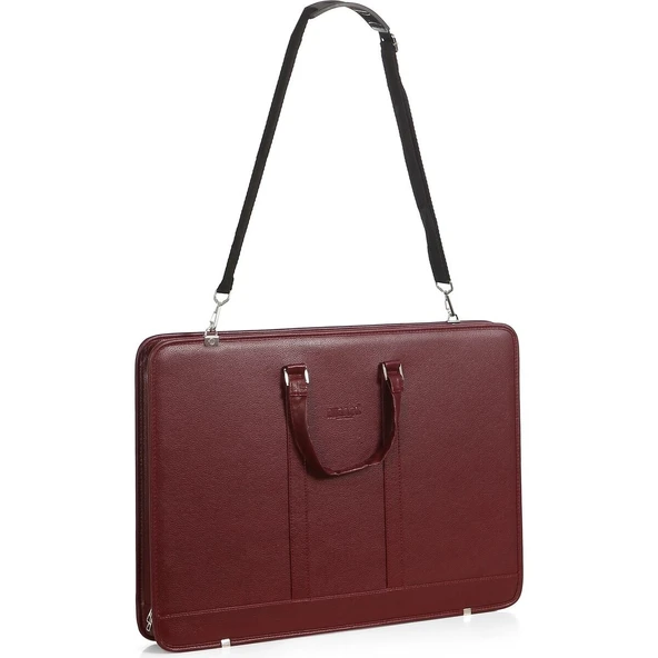 Bback Deri Körüklü Proje Resim Çantası 40x55 cm. BORDO ürün görseli 1