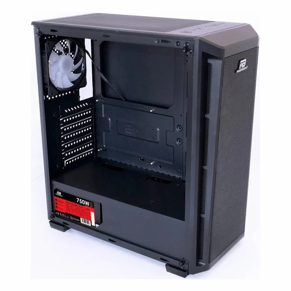 PowerBoost PB-T001BB 750W 80+ Bronz USB 3.2 RGB ATX Mid Tower Siyah Kasa - Resim 3