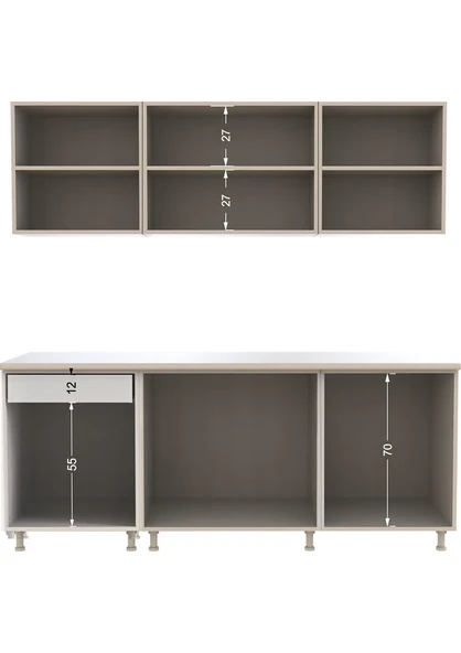 T Designo Senem Hazır Mutfak Dolabı 200 cm Tezgah Dahil - Resim 5