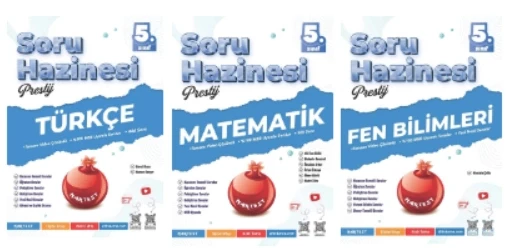 NARTEST YAYINLARI 5.SINIF PRESTİJ TÜRKÇE - MATEMATİK - FEN BİLİMLERİ SORU HAZİNESİ ürün görseli