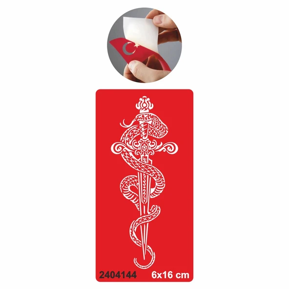 Kılıç Dragon Yılan Tattoo Geçici Dövme Şablonları Kına Kalıpları ürün görseli 1