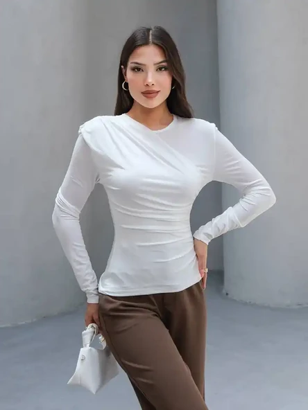 YANI BÜZGÜLÜ SANDY BLUZ - 5