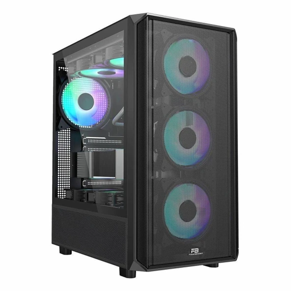 Powerboost PB-P3602BB 850W 80+ Bronz USB 3.2 ARGB ATX Mid Tower Siyah Kasa ürün görseli 1