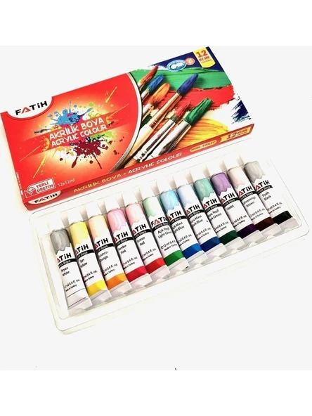FATİH AKRİLİK BOYA TÜPLÜ 12ml 12 Lİ KARIŞIK