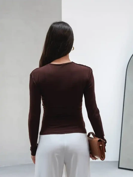 YANI BÜZGÜLÜ SANDY BLUZ - 10