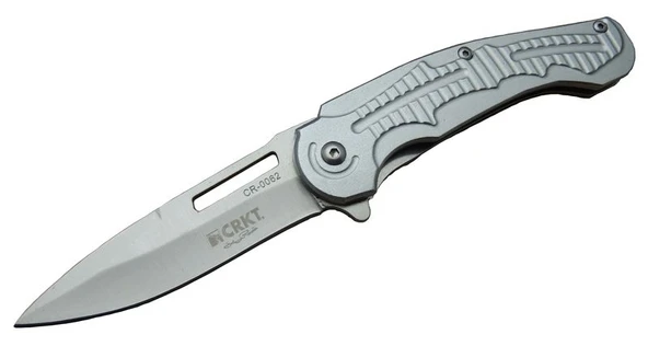 CRKT CR 0062 Gri Oluklu Kamp Çakı 17,5 cm - Otomatik, Kılıflı, Kutulu ürün görseli