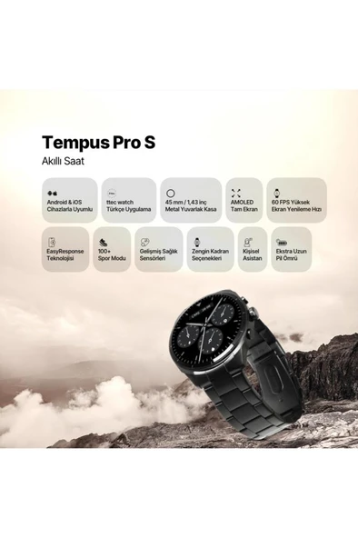 Ttec Tempus Pro S  45mm AMOLED Ekranlı Yuvarlak Metal Kasa 2SW08 - Resim 2