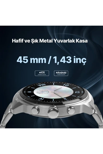 Ttec Tempus Pro S  45mm AMOLED Ekranlı Yuvarlak Metal Kasa 2SW08 - Resim 3
