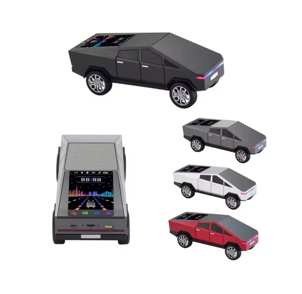 RT-1972 Tesla Cybertruck Araba Tasarımlı Bluetooth Hoparlör - TF Kart / USB / FM Destekli