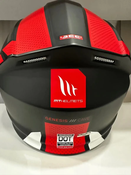 KASK MT GENESİS SV CAVE A5 ÇENE AÇILIR MAT SİYAH/KIRMIZI - Resim 4