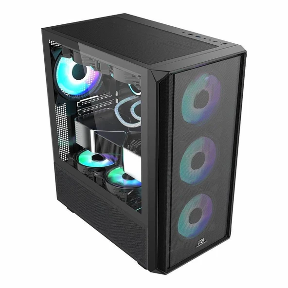 Powerboost PB-P3602BB 850W 80+ Bronz USB 3.2 ARGB ATX Mid Tower Siyah Kasa - Resim 2