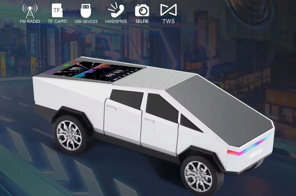 RT-1972 Tesla Cybertruck Araba Tasarımlı Bluetooth Hoparlör - TF Kart / USB / FM Destekli - 5