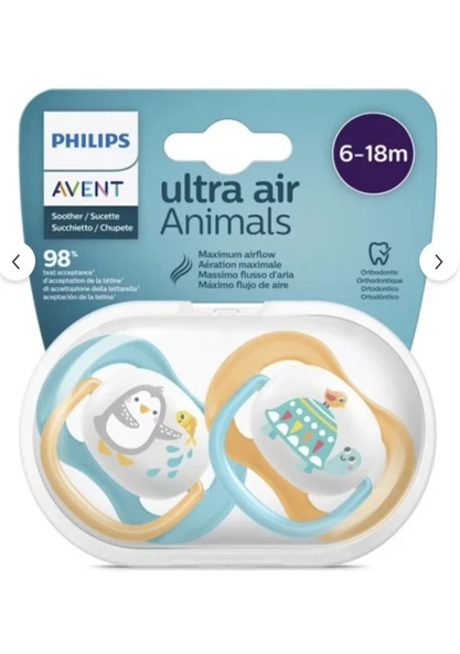 Philips Avent Avent Emzik Scf080/07 Ultra Air Erkek 6-18ay 2 Adet - 1