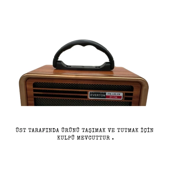 RT-708 Retro Radyo Bluetooth Hoparlör - Solar (Güneş Enerjili) Şarjlı, USB/SD Kart Girişli, TWS Destekli, 3 Bant Radyo - Resim 5