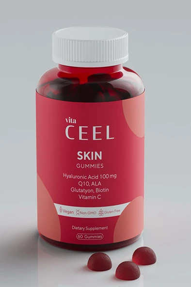 Vitaceel Cilt Vitamini Çiğnenebilir Vegan Gummy, Hyaluronic Acid, Vitamin C, Glutatyon, Q10, Ala, Biotin - Resim 2