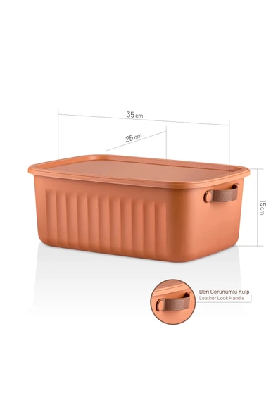 Mithra Life 3 lü 3 Renkli 10 lt Çok Amaçlı Kapaklı Organizer Saklama Kabı Kutu MIT1265 - Resim 3