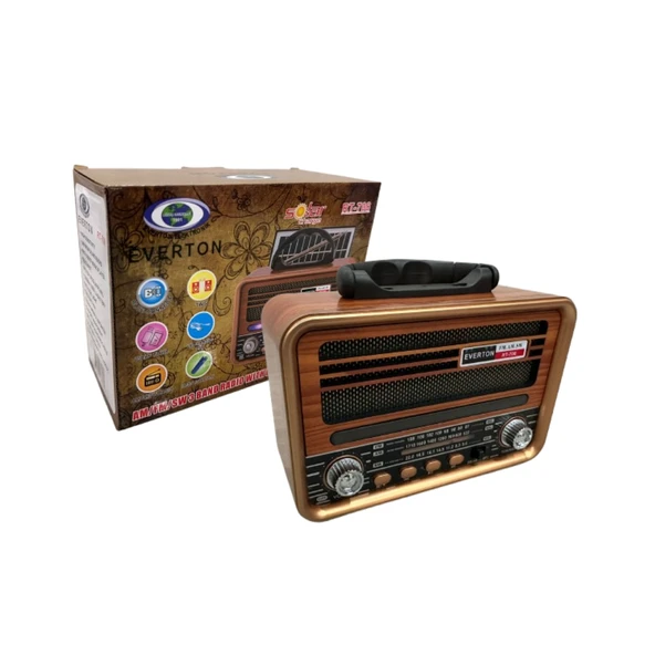 RT-708 Retro Radyo Bluetooth Hoparlör - Solar (Güneş Enerjili) Şarjlı, USB/SD Kart Girişli, TWS Destekli, 3 Bant Radyo ürün görseli