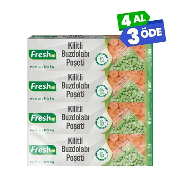 Supertrend Kilitli Buzdolabı Poşeti Seti 19x25cm 10 Adet x 4 Paket - 1