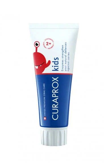 Curaprox Enzycal Kids Flörürsüz 2 Yaş Diş Macunu 60 ml Çilekli - 1