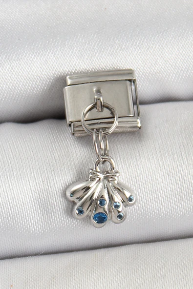 316L Çelik Sallantılı Fiyonklu Buket Model Gümüş Renk Nomination Charm - TJ-BC1444 ürün görseli