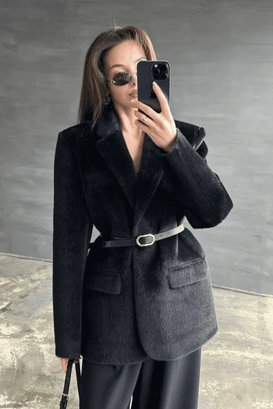 Premium Kalite Tay Tüyü Blazer - 10