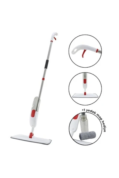 Sprey Mop + 2 Adet Mop Bezi + Sihirli Silikon Bulaşık Eldiveni - 7