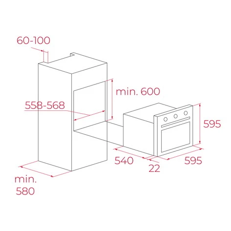 TEKA HEB 723 SS INOX 65 LT. 6 PROGRAMLI ANKASTRE FIRIN - Resim 2