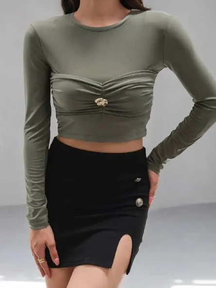 BELI BUZGULU TOKALI KISA BLUZ - 3