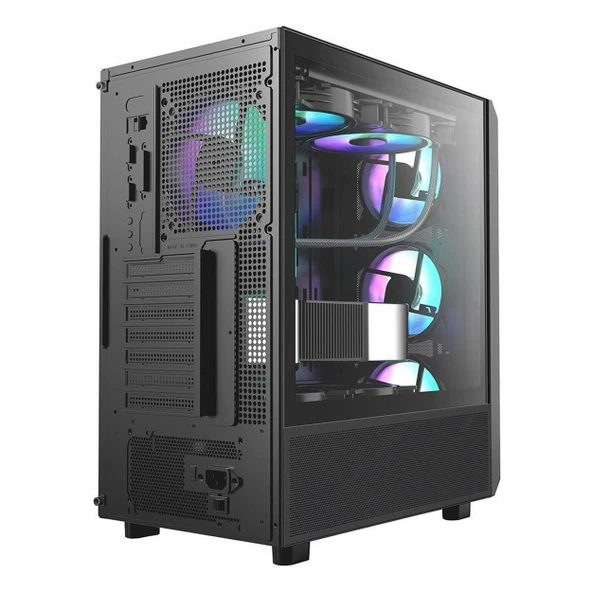 Powerboost PB-P3602BB 850W 80+ Bronz USB 3.2 ARGB ATX Mid Tower Siyah Kasa - Resim 4
