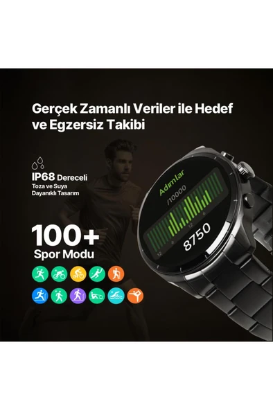 Ttec Tempus Pro S  45mm AMOLED Ekranlı Yuvarlak Metal Kasa 2SW08 - Resim 7