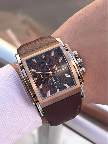 Raymond Nişan Ve Damatlara Özel Deri Kordon 2 Yıl Garantili 5 Atm Erkek Kol Saati+Bileklik RMD.53 - Resim 2