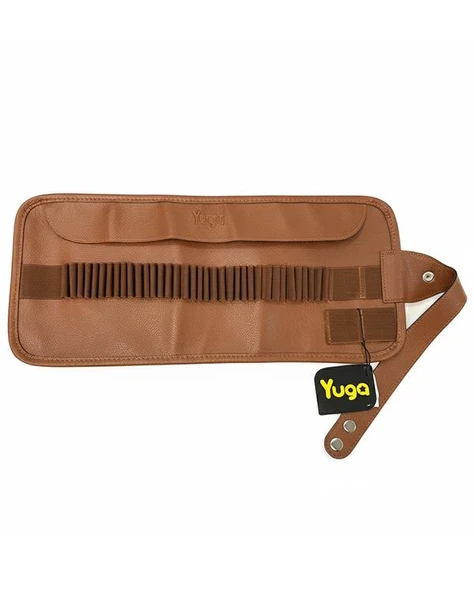 Yuga Suni Deri 36 Gözlü Rulo Kalemlik Taba - Resim 2