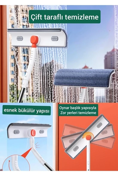 Oynar Başlıklı Bükülür Mop Cam Silecek - 4