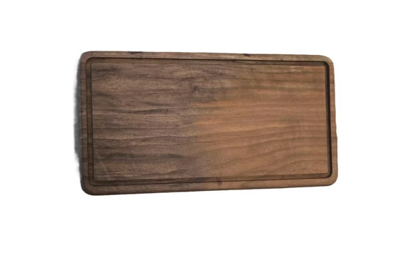 Wood Art Ceviz Ayaklı Sunum Tabağı 20x38cm ürün görseli