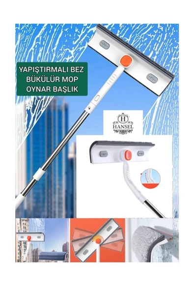 Oynar Başlıklı Bükülür Mop Cam Silecek