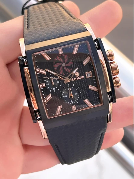 Raymond Nişan Ve Damatlara Özel Deri Kordon 2 Yıl Garantili 5 Atm Erkek Kol Saati+Bileklik RMD.54 - Resim 3