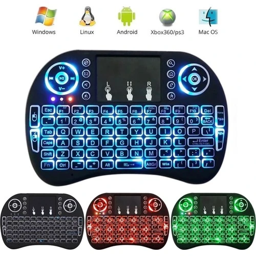 MI7A Akıllı Tahta ve Akıllı Tv Için Fare Özellikli LED Işıklı Kablosuz Mini Klavye - 2