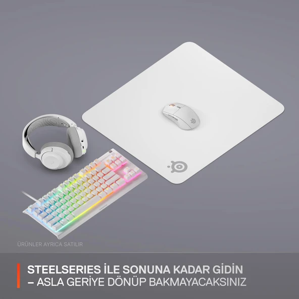 SteelSeries QcK Large Gaming Oyuncu Mouse Pad - Beyaz - Resim 7