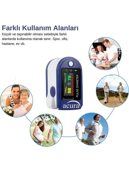 Acura Ac-60 Oksimetre OLED Ekranlı Nabız ve Oksijen Ölçer - 3